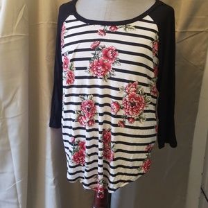 Soft baseball tee 3/4 sleeve